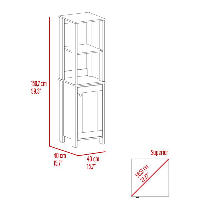 Linen Cabinet Jannes, Bathroom, Light Gray