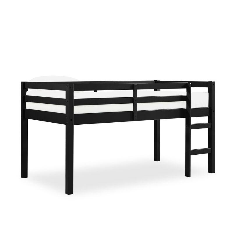 Atwater Living Ashe Junior Wooden Loft Bed, Twin, Black
