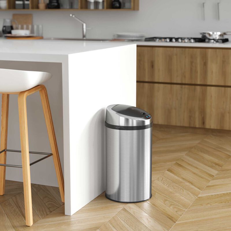 iTouchless 8 Gallon Round Sensor Trash Can