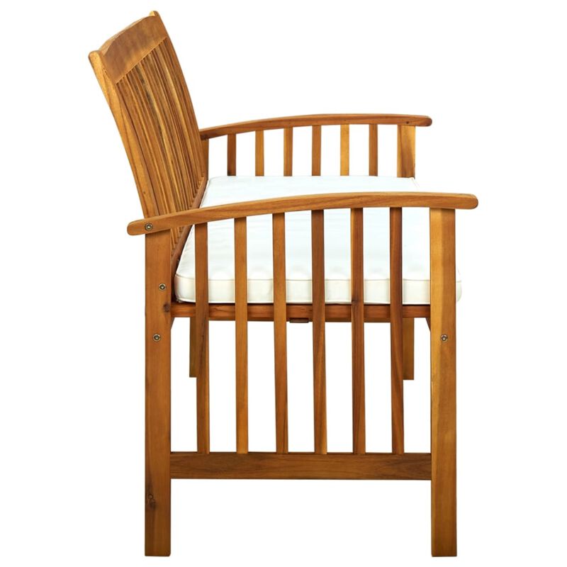 vidaXL Garden Bench with Cushion 57.9" Solid Acacia Wood
