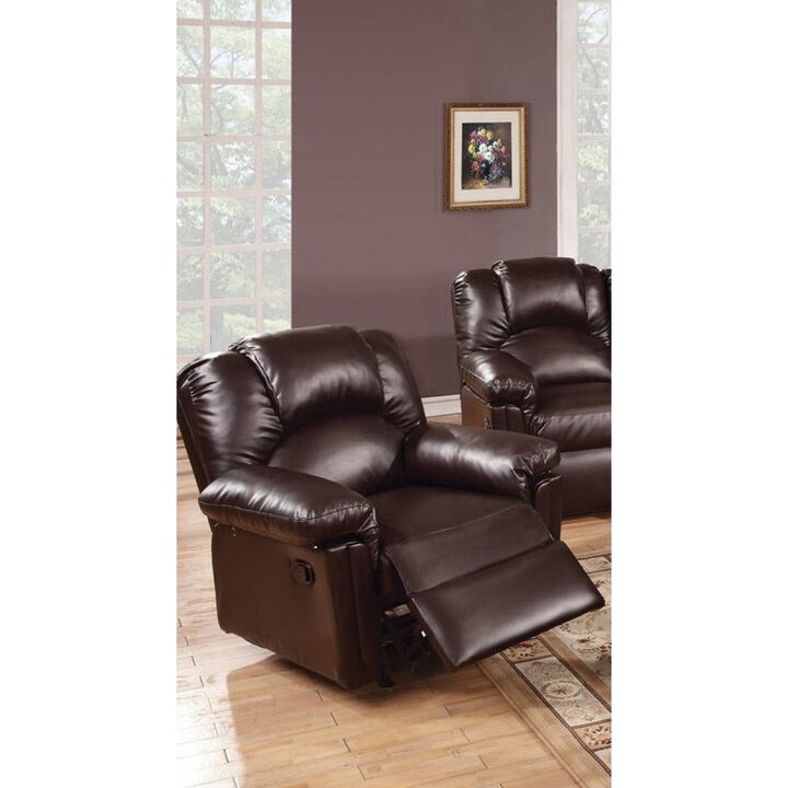 Motion Recliner Chair 1 Piece Glider Couch Living Room Furniture Brown Bonded Leather