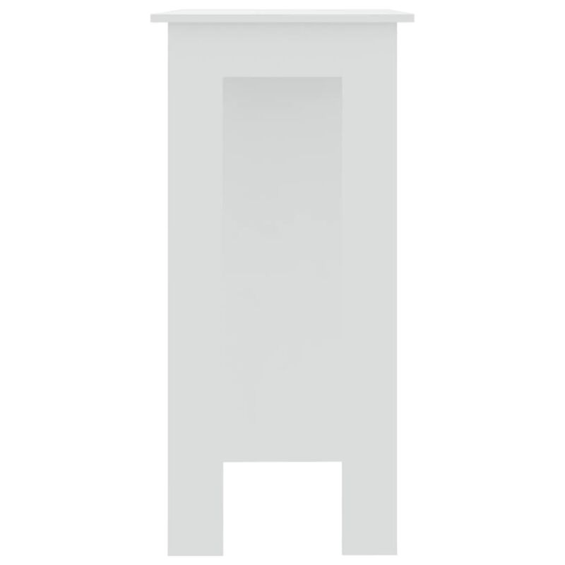 vidaXL Bar Table with Shelf White 40.2"x19.7"x40.7" Chipboard