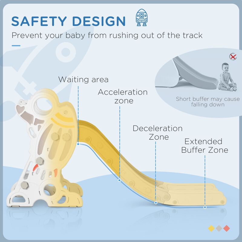 Gray Toddler Playset: Indoor Space Theme Slide for Ages 1.5-3