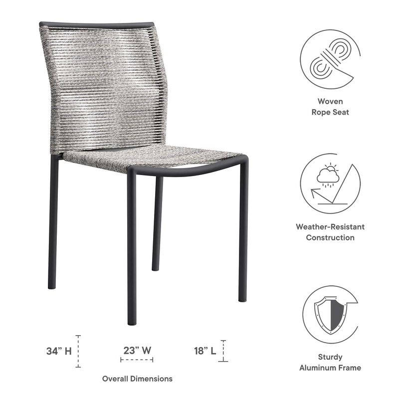 Modway Serenity Aluminum Outdoor Patio Chairs in Light Gray (Set of 2)