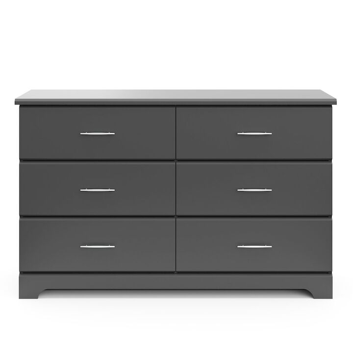 Storkcraft Brookside 6 Drawer Double Dresser (Pebble Gray)