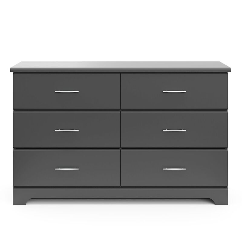 Storkcraft Brookside 6 Drawer Double Dresser (Pebble Gray)