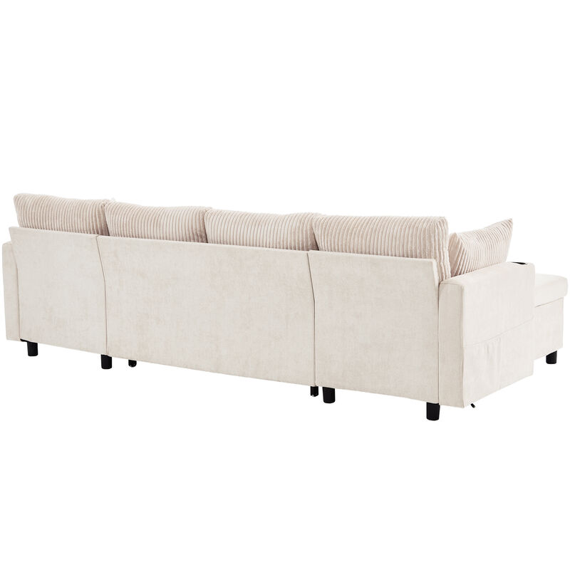 Merax Pull-out Sofa Bed with 2 Cup Holders