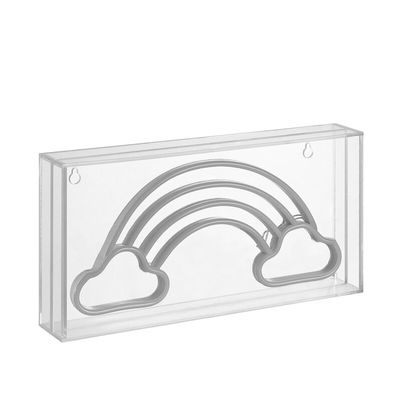 Rainbow 11.75" Contemporary Glam Acrylic Box USB Operated LED Neon Light