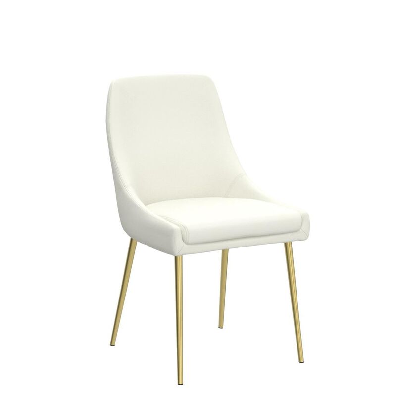 Modway Viscount Performance Velvet Dining Chairs - Set of 2, Gold Ivory