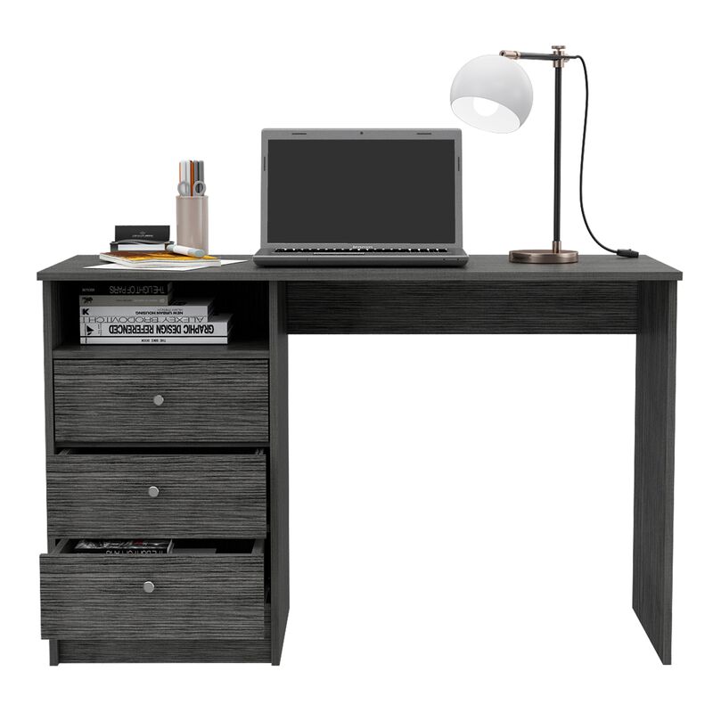 Andalucia 3 Drawer Computer Desk, One Shelf -Smokey Oak