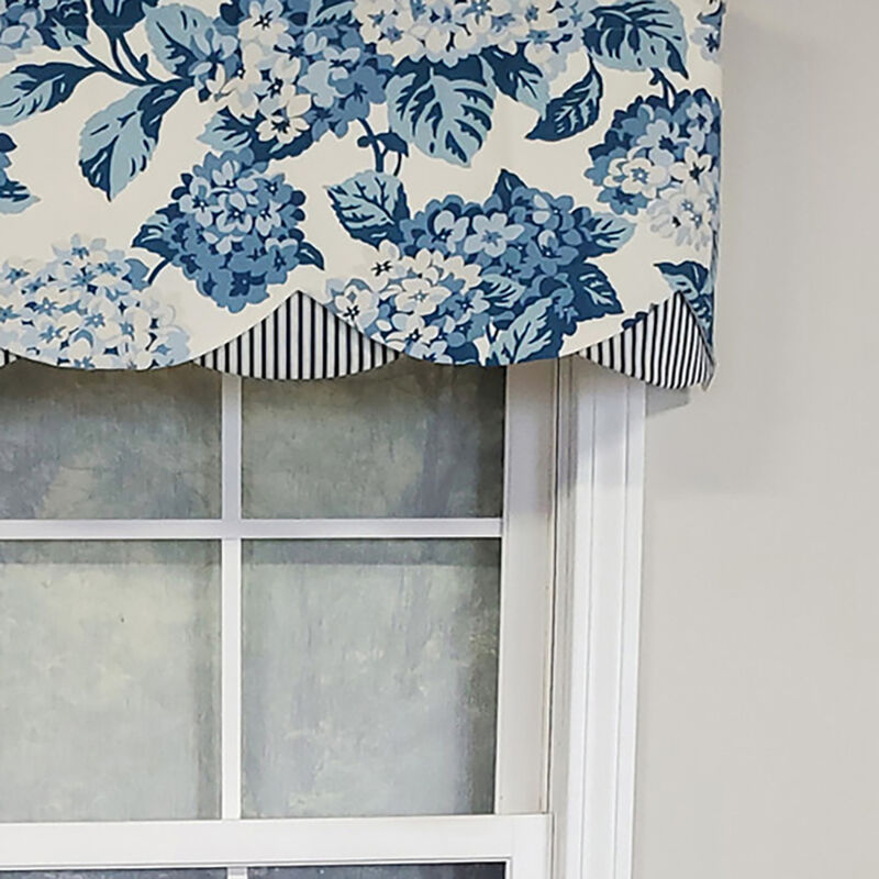 RLF Home Luxurious Modern Design Classic Summer Wind Petticoat Style Window Valance 50" x 15" Black