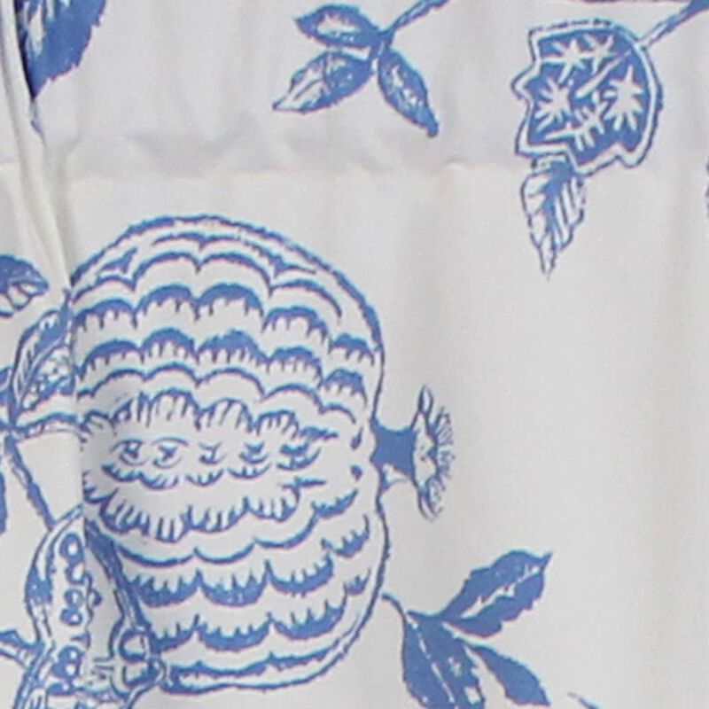 RLF Home Natalie Bell Floral Print Extra Wide Window Treatment Valance 3" Rod Pocket 65" x 16" Cyan Blue