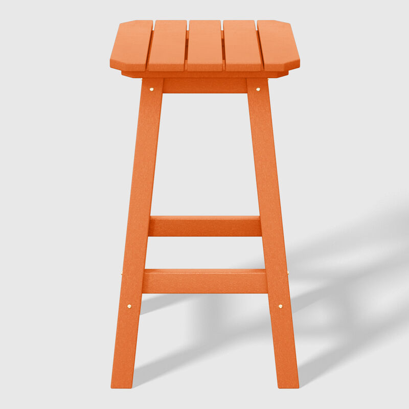 WestinTrends 24" HDPE Outdoor Patio Counter High Backless Square Bar Stools Set of Three