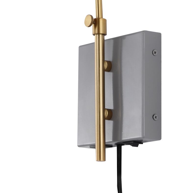Max Swing Arm Modern Midcentury Iron USB Charging Port LED Sconce