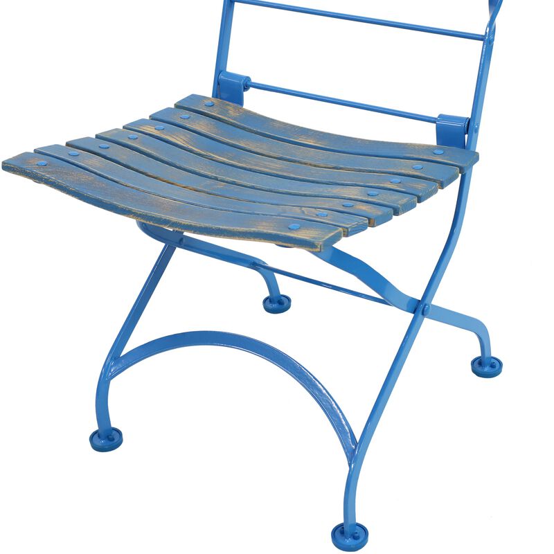 Sunnydaze Cafe Couleur Chestnut Folding Bistro Chair - Set of 4