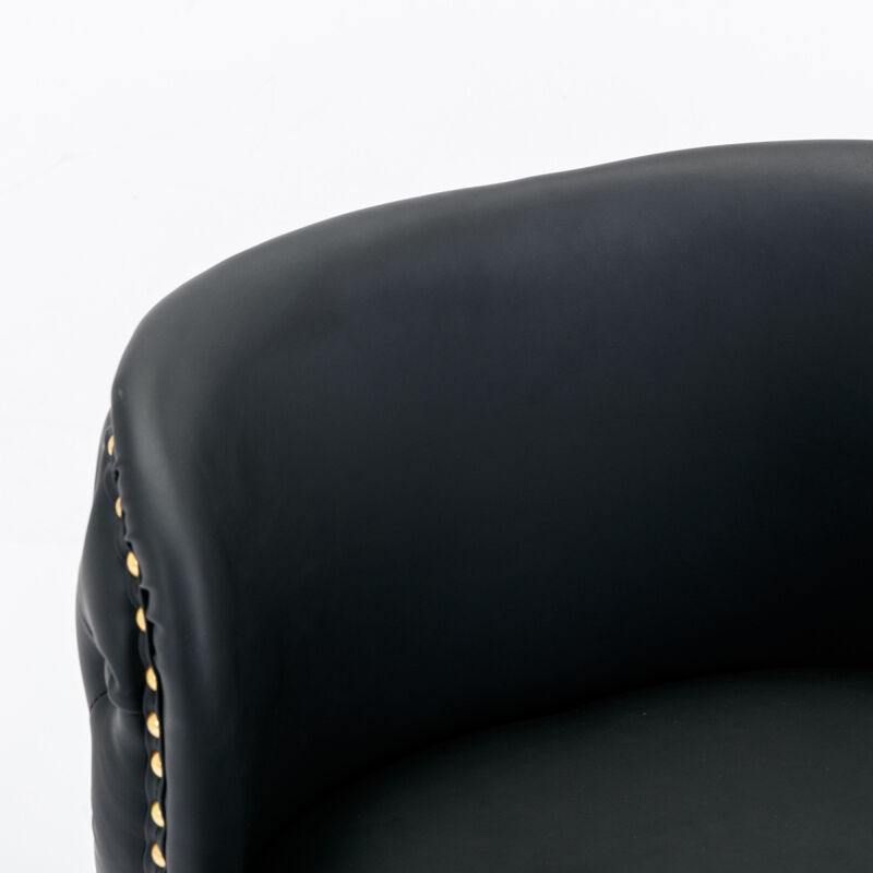 Adjustable Swivel Bar Stools, Set of 2, Black