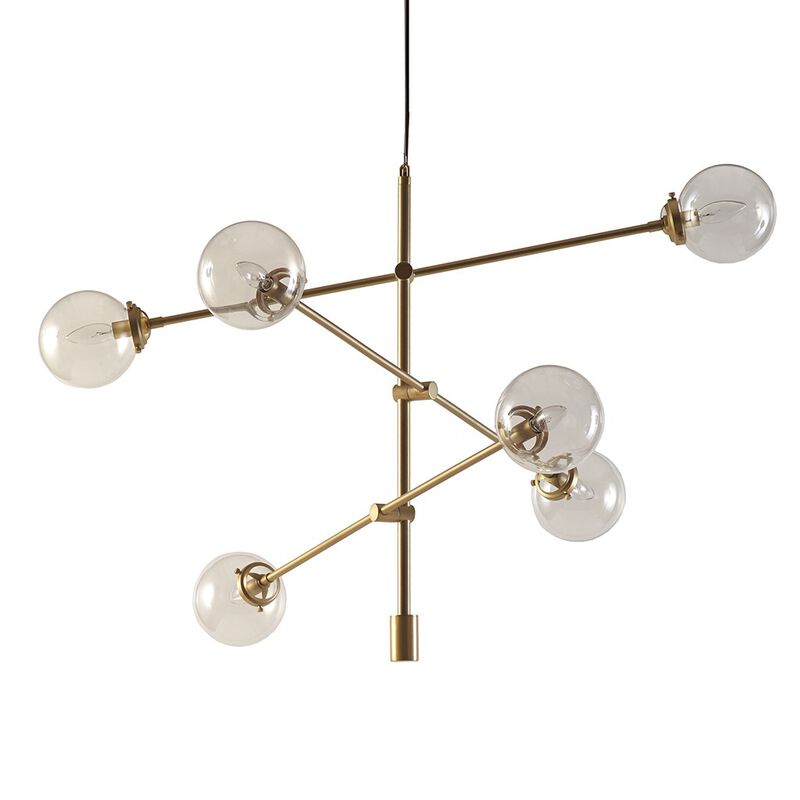 Gracie Mills Lorena 6-Globe Light Architectural Metal Chandelier