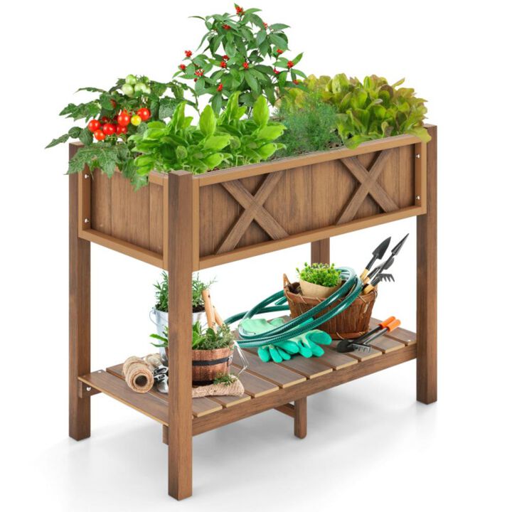 Hivvago HIPS Raised Garden Bed Poly Wood Elevated Planter Box