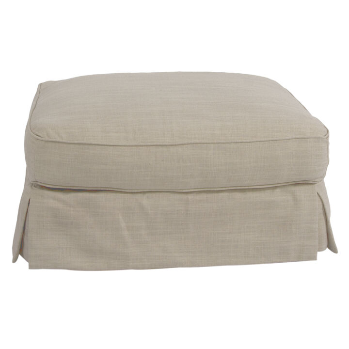 Horizon Linen Upholstered Ottoman