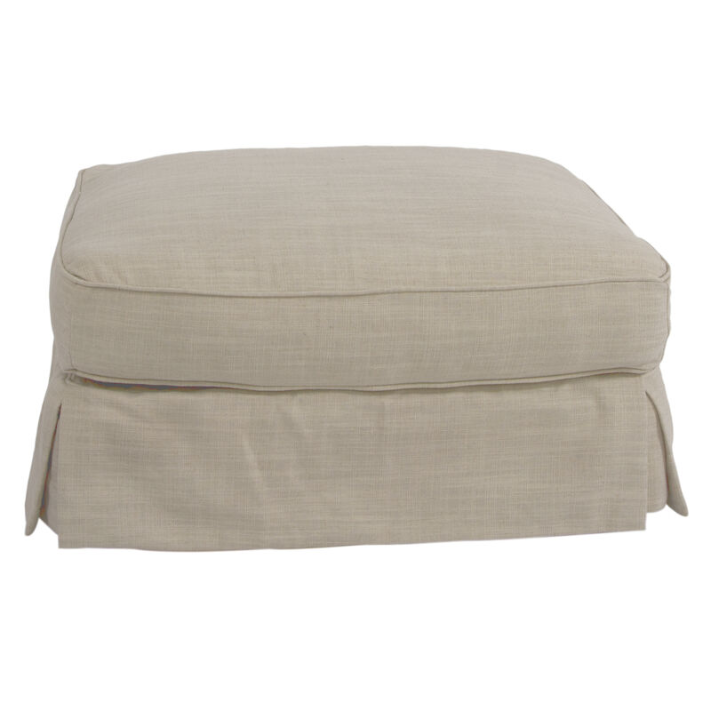 Horizon Linen Upholstered Ottoman