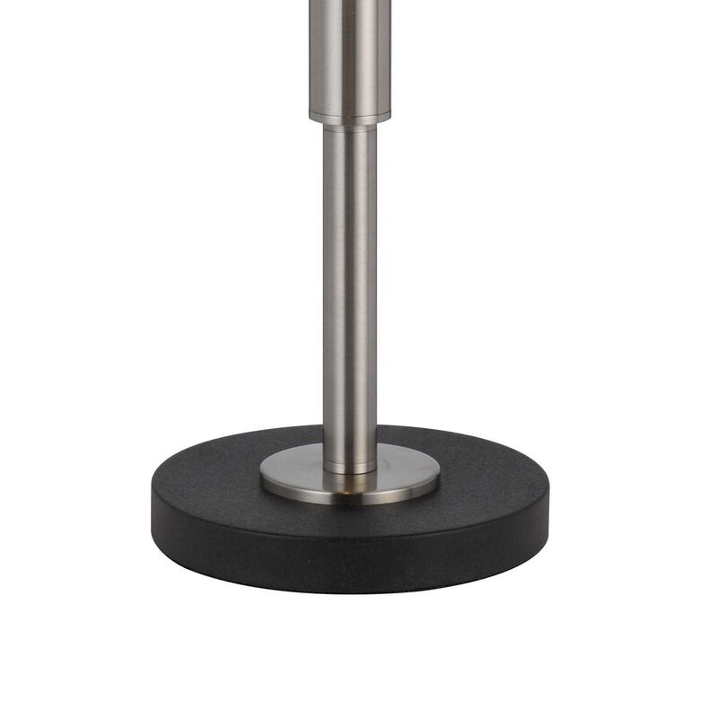 Kio 23 Inch Table Lamp, Modern Tiffany Style Stained Glass, Silver Metal - Benzara