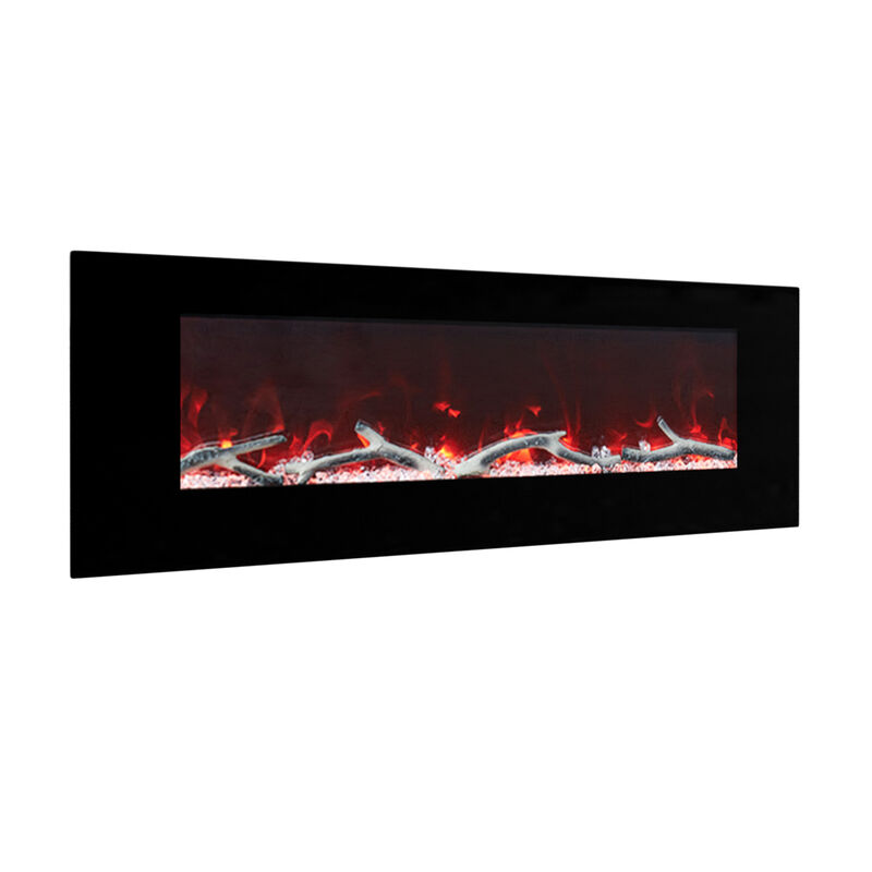 MONDAWE 60" Wall-Mounted Electric Fireplace 5120 BTU Heater with Bluetooth Speaker & Remote Control Adjustable Flame Color & Temperature Setting