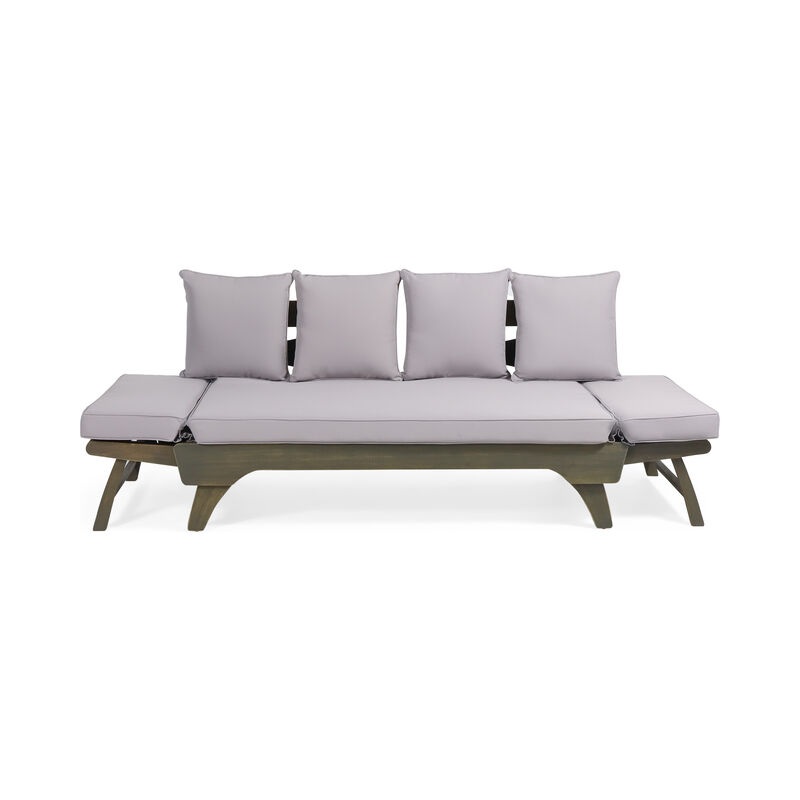 Merax Acacia Wood Patio Convertible Couch Sofa Bed
