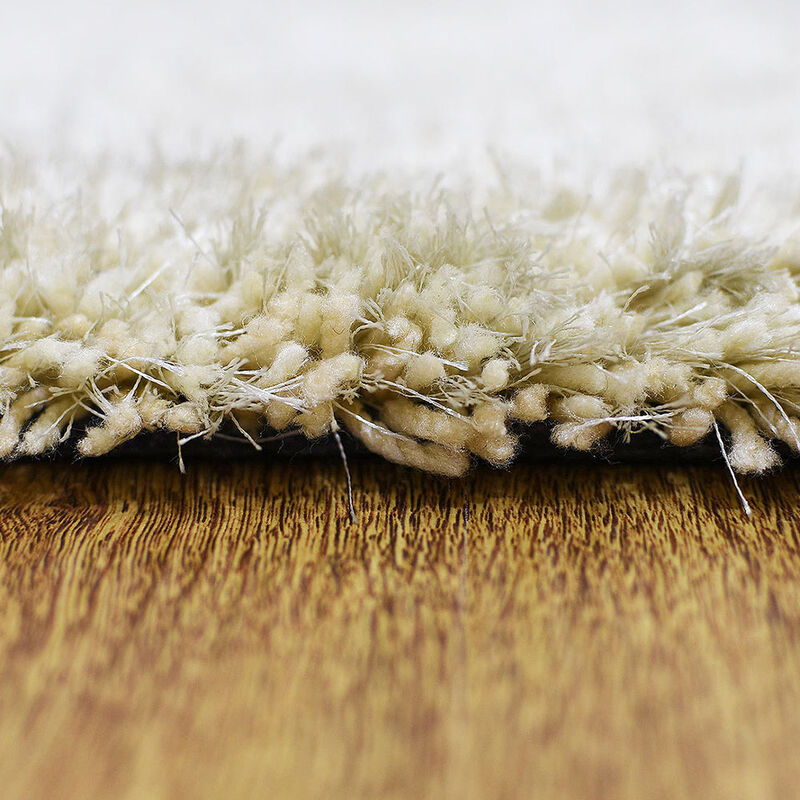 RUGSOTIC CARPETS HAND TUFTED SHAG POLYESTER ECO-FRIENDLY AREA RUGS  - 9'x12', Rectangle, White, Solid Plain Design, High Pile Thick Handmade Anti Skid Area Rugs for Living Room, Bed Room K00101