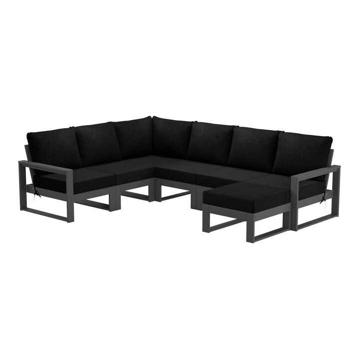 WestinTrends 7-Piece Outdoor Modular L-Shaped Corner Patio Sectional Sofa Set