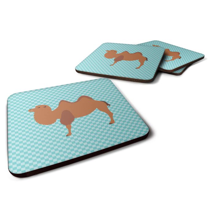 Caroline's Treasures Bactrian Camel Blue Check Decorative coasters, 3.5, Multicolor