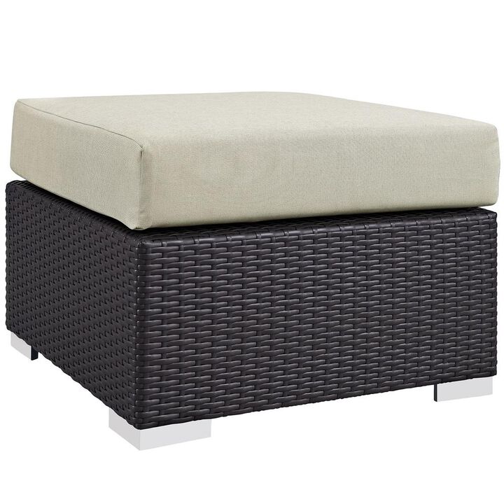 Modway Convene Outdoor Patio Fabric Square Ottoman