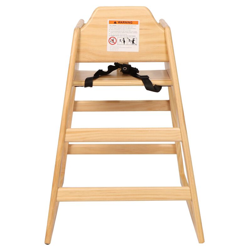 Sturdy Pine Wood Baby Chair with Adjustable Safety Straps