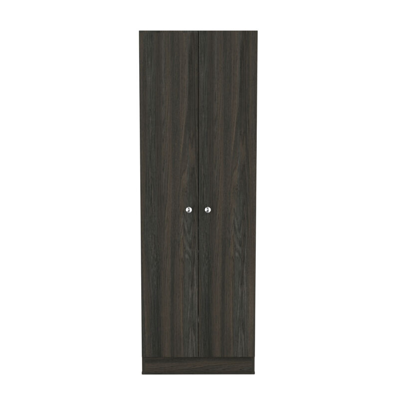 Buxton Rectangle 2-Door Storage Tall Cabinet Carbon Espresso And Black Wengue