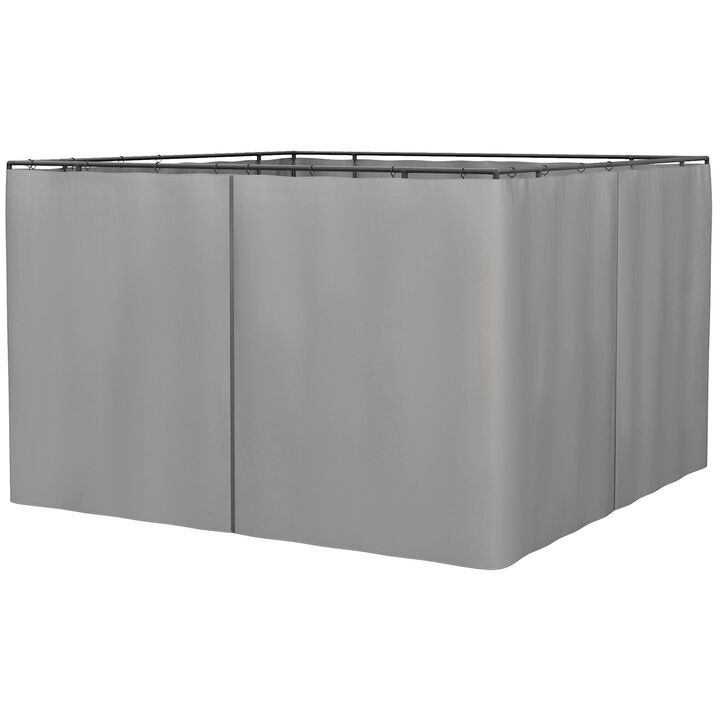 Light Gray Gazebo Accessory: 10'x10' Universal Sidewall Set with Hooks