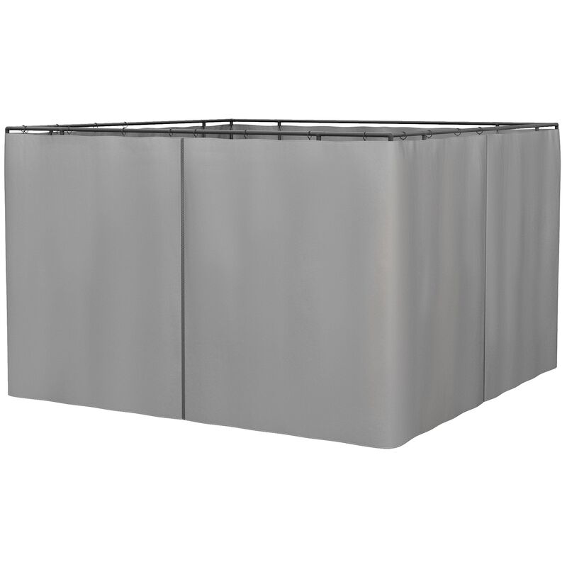 Light Gray Gazebo Accessory: 10'x10' Universal Sidewall Set with Hooks