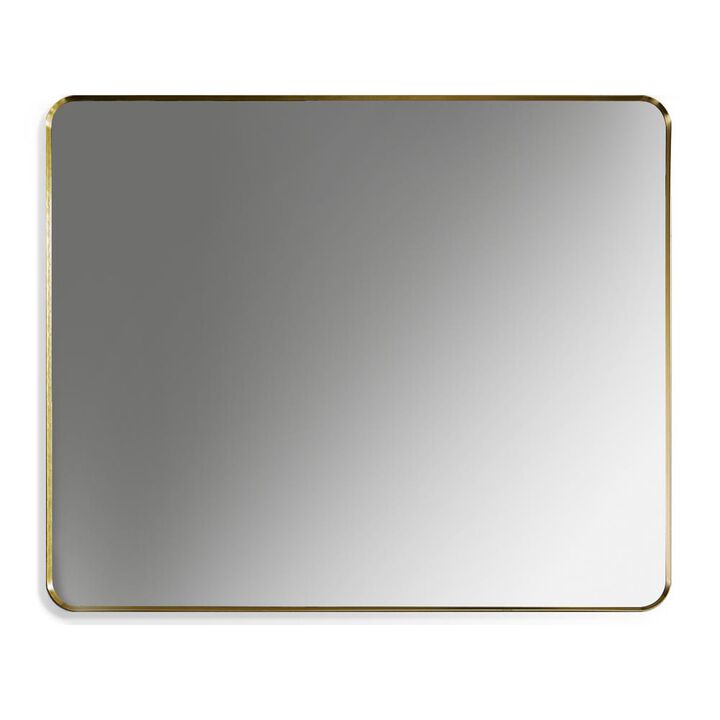 Altair Nettuno 36 Rectangle Bathroom/Vanity Brushed Gold Aluminum Framed Wall Mirror