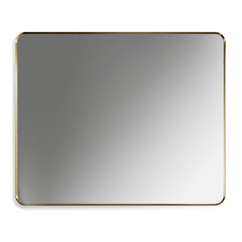 Altair Nettuno 36 Rectangle Bathroom/Vanity Brushed Gold Aluminum Framed Wall Mirror