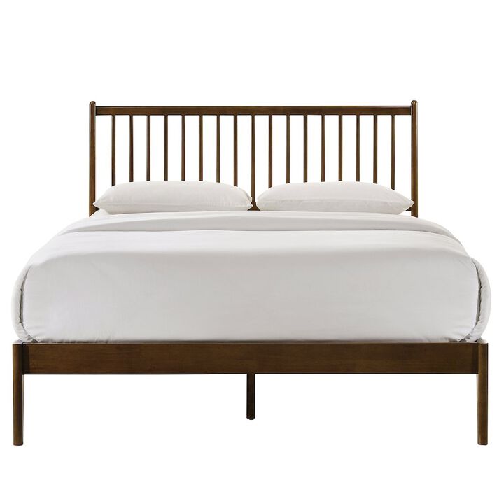 Omax Decor Floyd Wooden Queen size Platform Bed in Walnut Finish