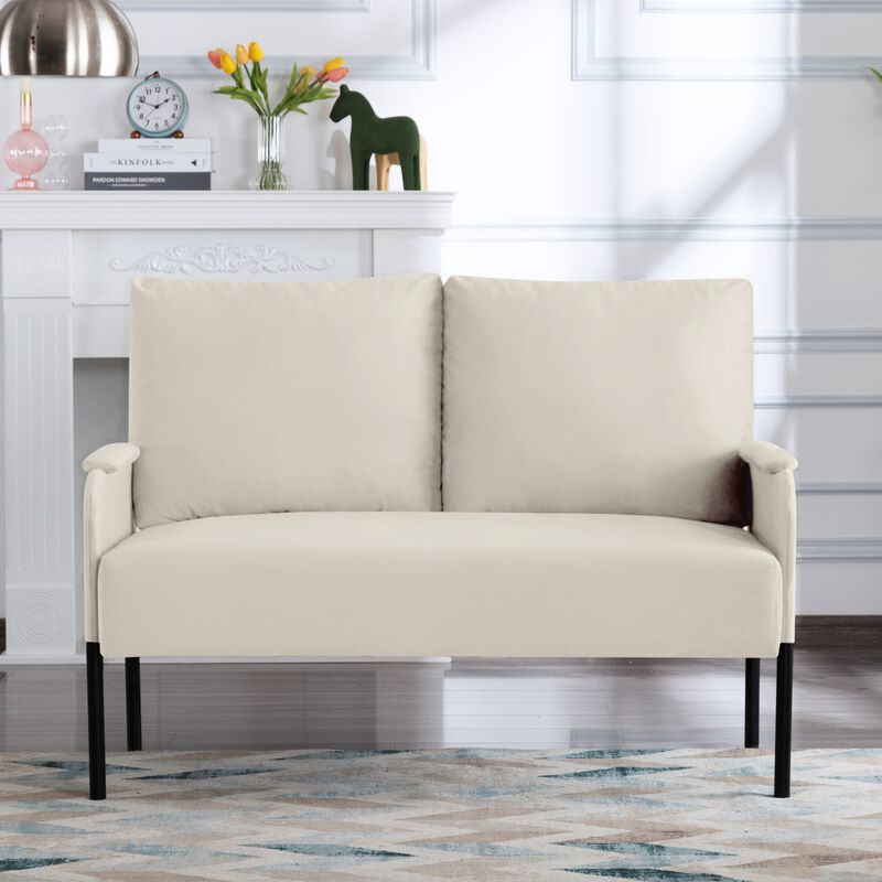 45.7 in. W Square Arm Velvet Modern Straight Sofa