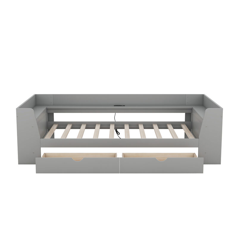 Merax Daybed Bed with Shelves and Drawers