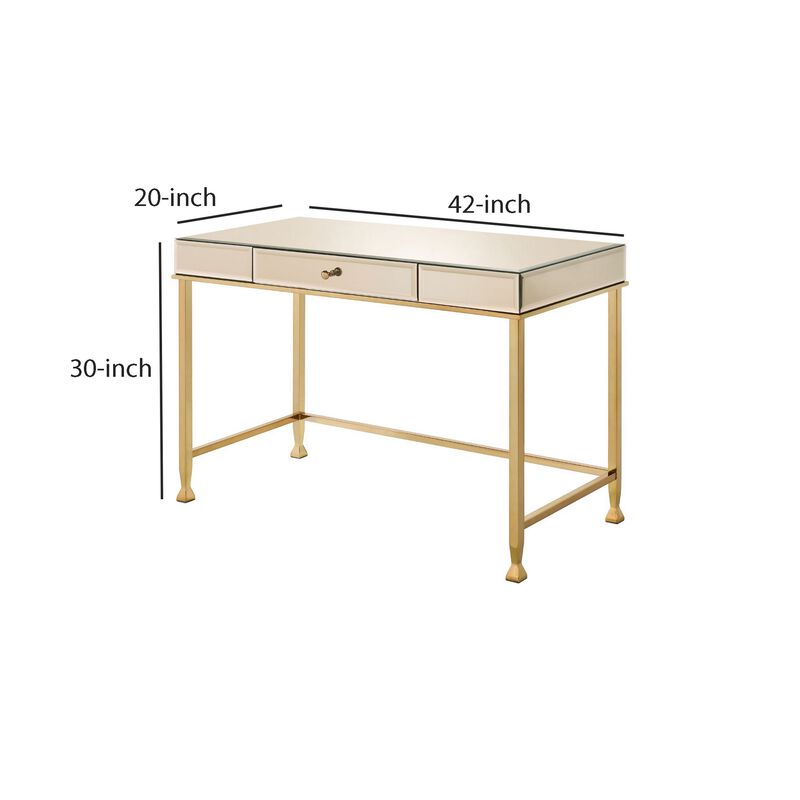 Rectangular Storage Writing Desk, Pink-Benzara
