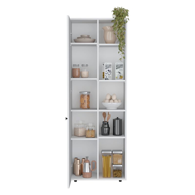 Hoyt Kitchen Pantry Storage Cabinet With and Five Interior and Exterior Shelves