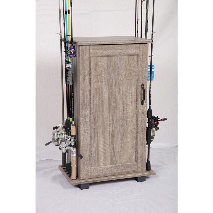 American Furniture Classics Fishing Storage and Organization Cabinet in Rough Sawn Barnwood Laminate
