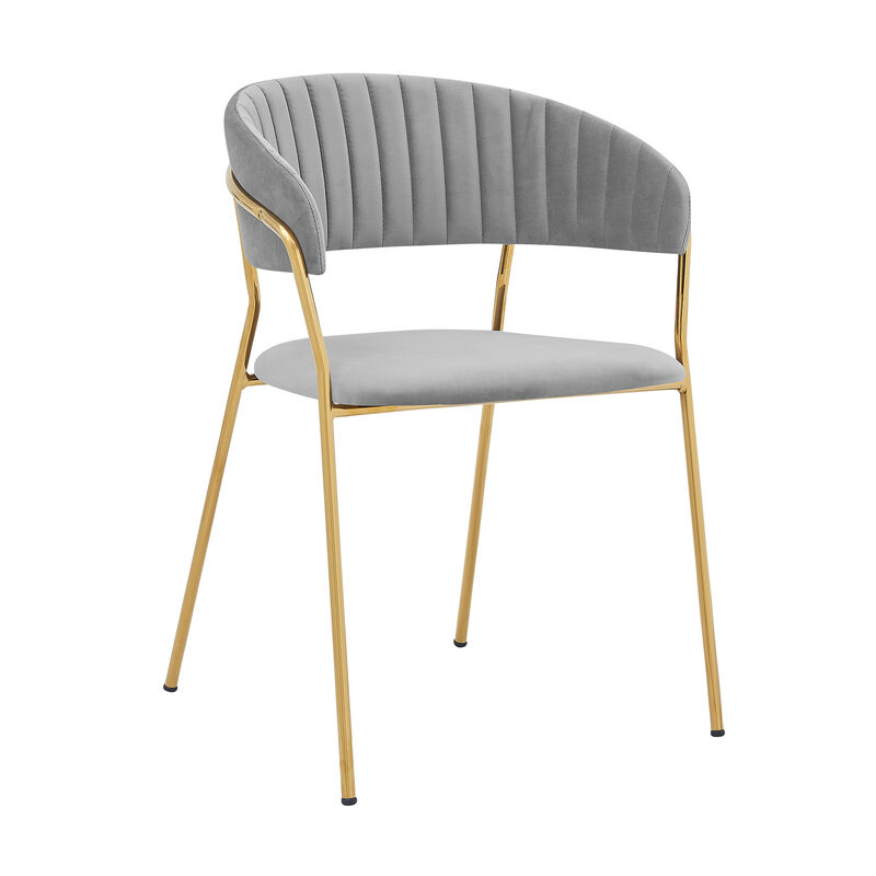 Rococo  Blue Faux Leather and Metal Counter Height Bar Stool