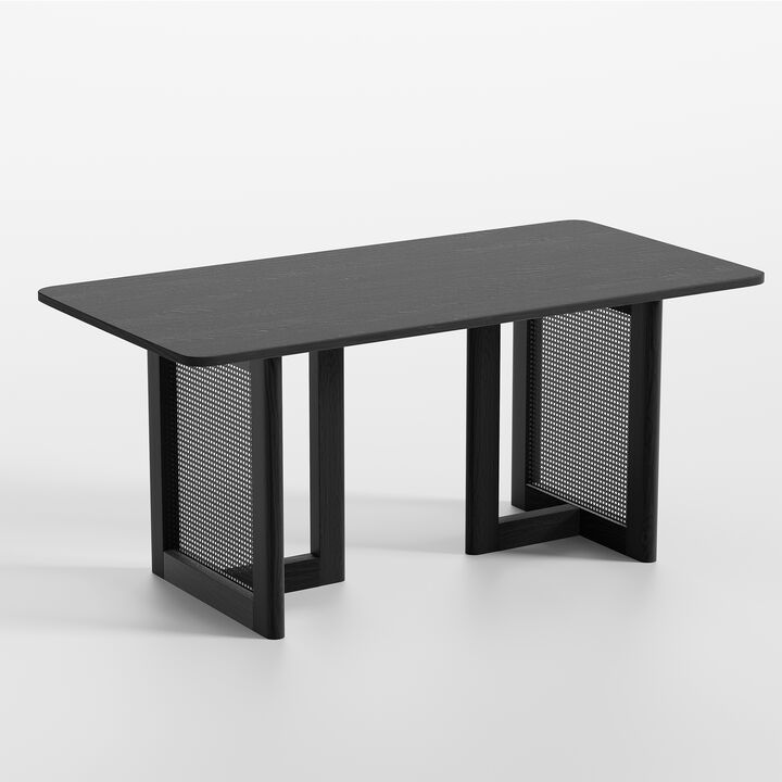 67 Cinna Walnut Oak Wood Rectangle Dining Table (Seats 6)