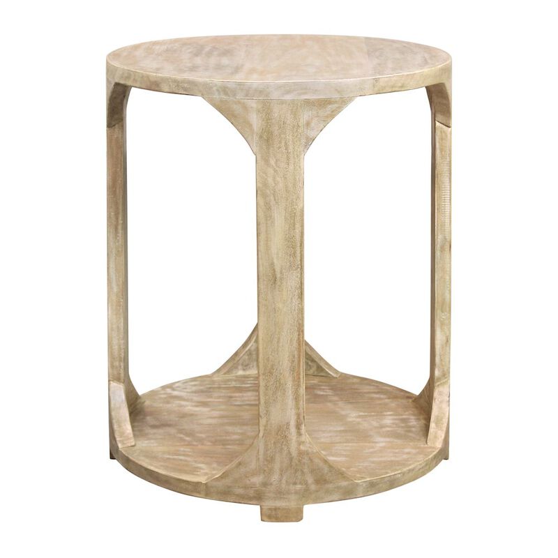 Alex Hamilton Jenna Round End Table with Shelf