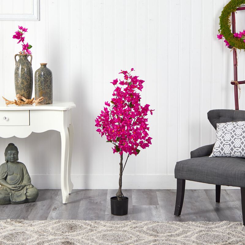 Hivvago 4 Feet Bougainvillea Artificial Tree