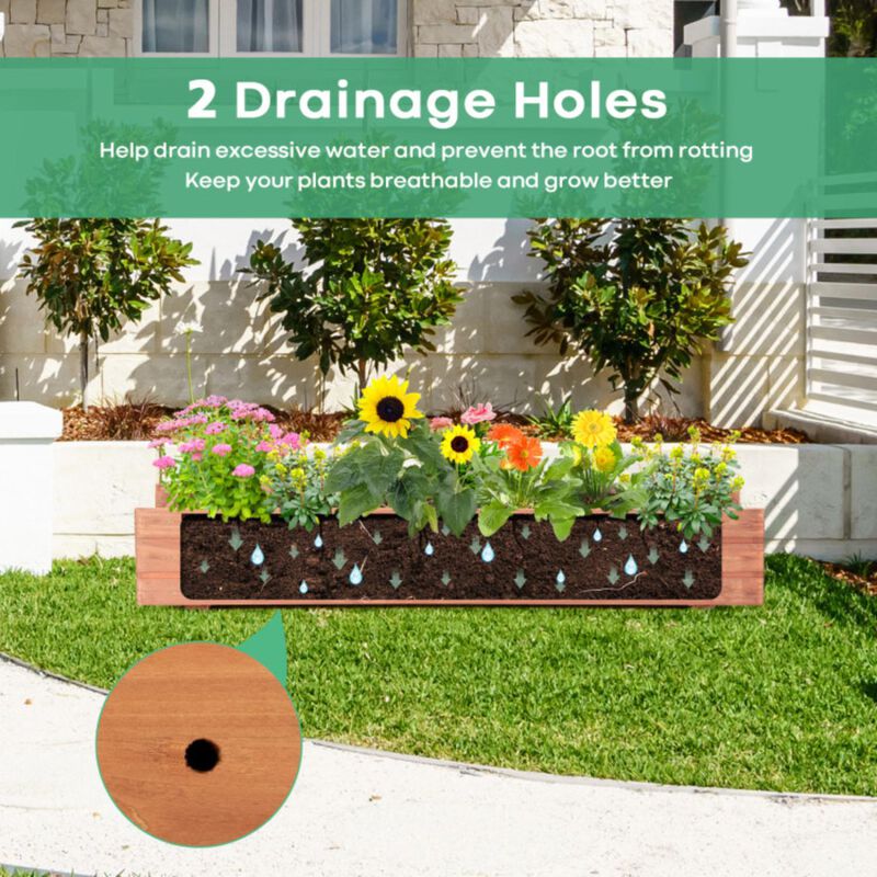 Hivvago Wooden Decorative Planter Box for Garden Yard and Window