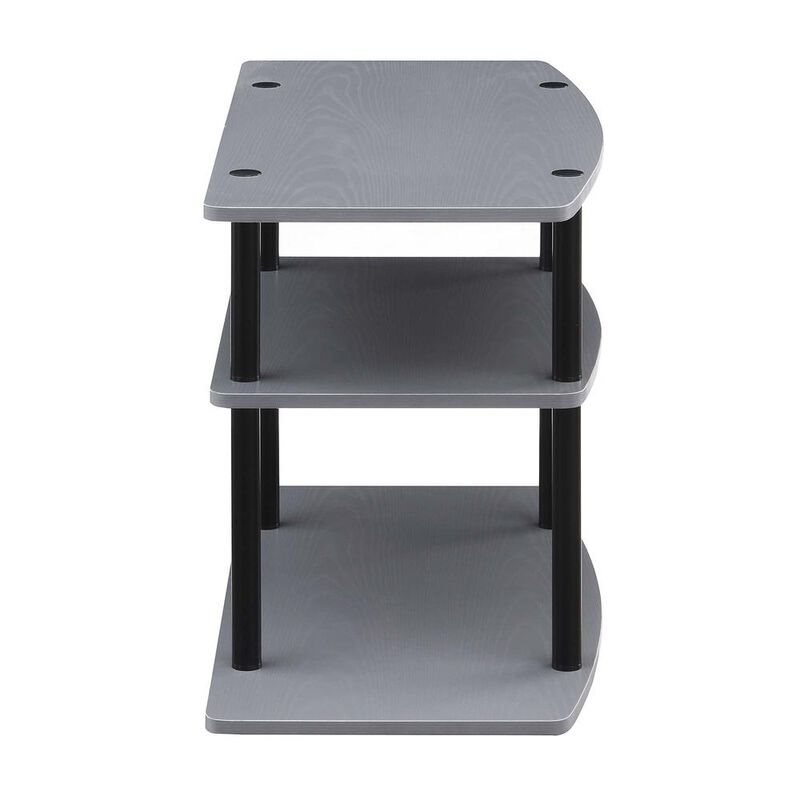 Convenience Concepts Designs2Go No Tools 3 Tier TV Stand Gray / Black
