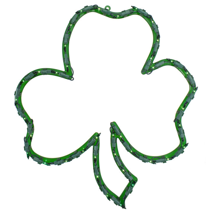 17" Lighted St. Patrick's Day Irish Shamrock Window Silhouette